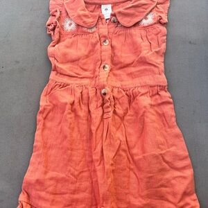 Janie and Jack Girls' Coral Button-Front Dress